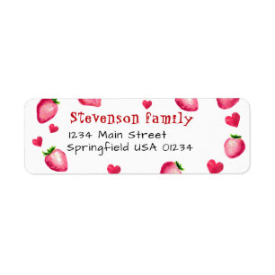 Étiquette Berry First Birthday Party Coeurs fraises