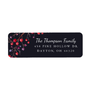 Étiquette Berry Merry Holiday Adresse de retour