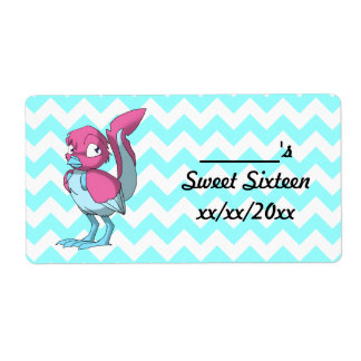 Étiquette Berry Yogurt/Ice Blue Bouteille d'eau d'oiseaux Re