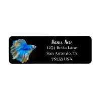 Bêta bleue Lutter Poisson Adresse de retour Label