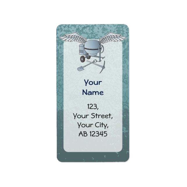 Étiquette Béton bleu-gris (Devant)