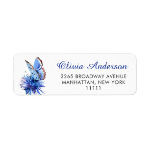 Étiquette Beurre Bleu mignon Fleur Faire-part de déplacement