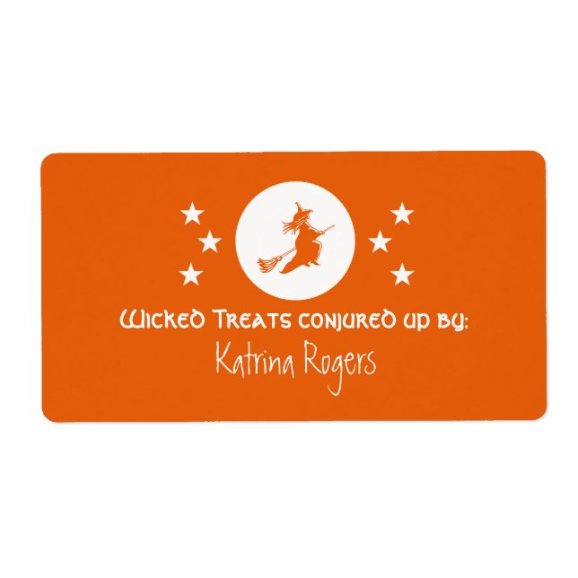 Étiquette Bewitching Halloween Baking Labels, Orange (Devant)