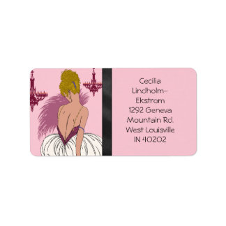 Étiquette Bianca en rose et Bourgogne