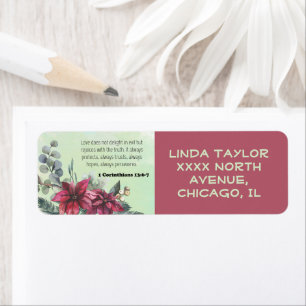 Étiquette Bible verse floral Return Address