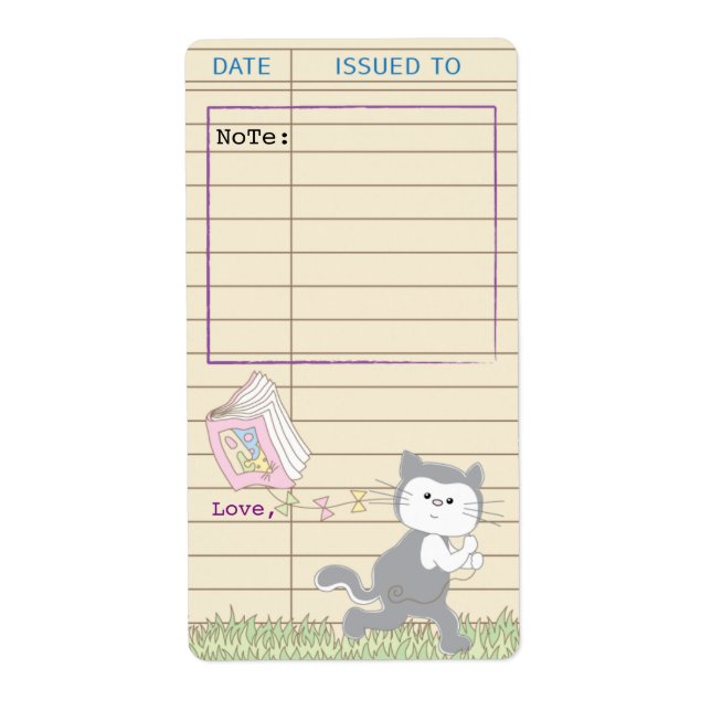 Étiquette Bibliothèque de baby showers Boite feuille de livr (Devant)