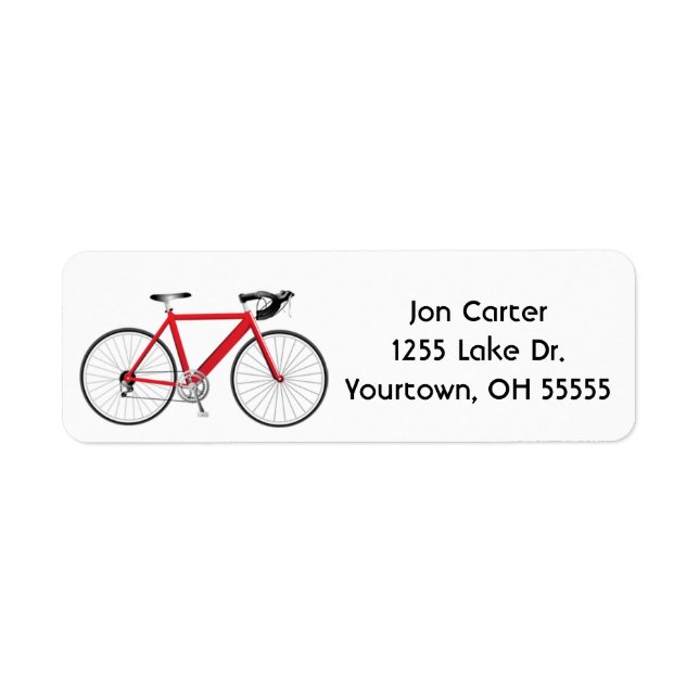 Étiquette bicyclette rouge blanche (Devant)