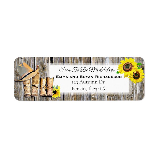 Étiquette Bientôt M. et Mme Rustic Faire-part de mariage (Devant)