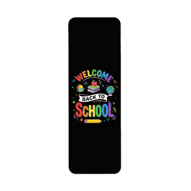 Étiquette Bienvenue à l'école les enfants Enseignant Premier (Devant)