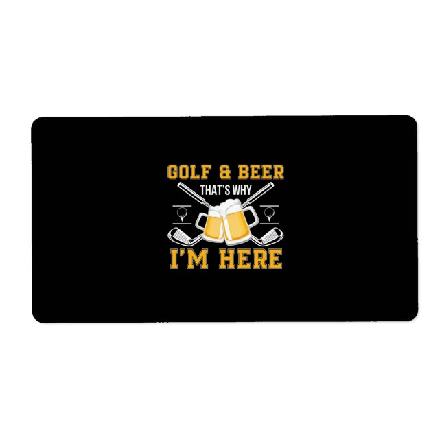 Étiquette Bière Drinker Golf Et Bière Anniversaire (Devant)