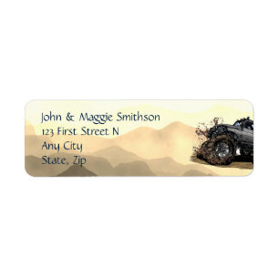 Étiquette Big Monster truck Off Road Adventure Mud Bogging