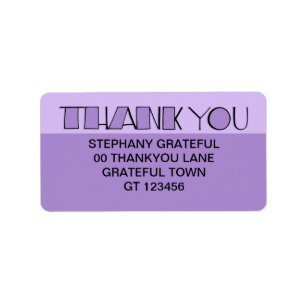 Étiquette Big Thank You purple Address Label