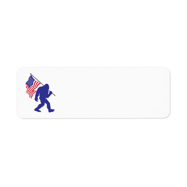 Étiquette Bigfoot portant un drapeau américain (Devant)