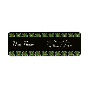 Étiquette Bijou Shamrock Gold Saint Patrick avec perles