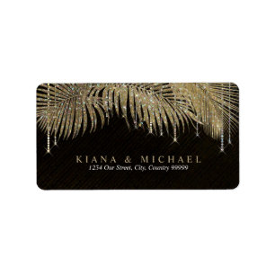 Étiquette Bijoux feuille feuille Mariage or ID830