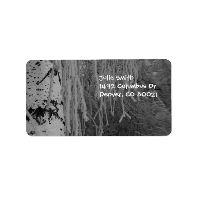 Étiquette Birch en pleurs en hiver (Devant)