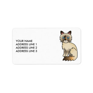Étiquette Birman écaille de tortue / Ragdoll & Texte personn