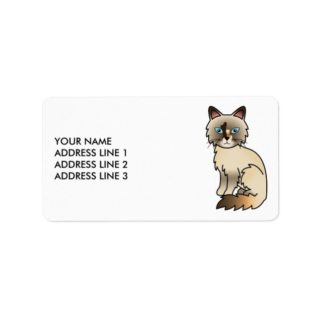 Étiquette Birman écaille de tortue / Ragdoll & Texte personn (Devant)