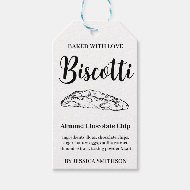 Étiquette Biscotti Personnalisée BIS001tag (Devant)