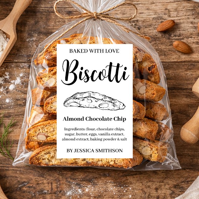 Étiquette Biscotti personnalisée BIS001tr (Créateur téléchargé)