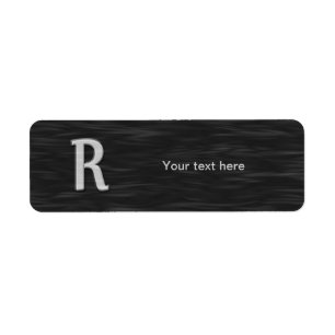 Étiquette biseauté noir et blanc de "R"
