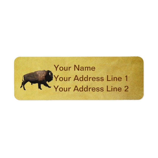 Étiquette Bison galopant (Devant)