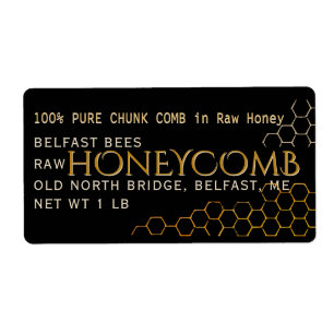 Étiquette Black Address Sized Honeycomb Label