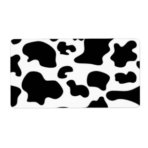 Étiquette Black and White Cow print