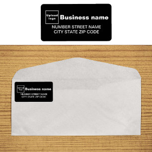 Étiquette Black Business Address Label