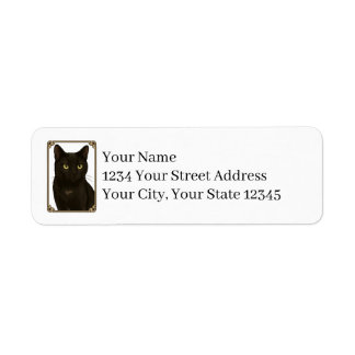 Étiquette Black Cat Return Address Labels
