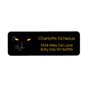 Étiquette Black Cat Yellow Eyes personnalisable