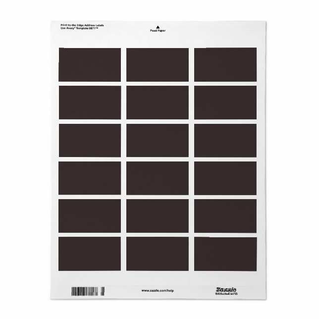 Étiquette Black coffee  (solid color)  (Feuille entière)