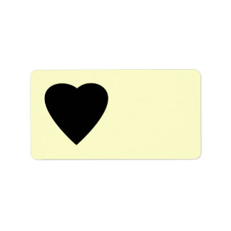 Étiquette Black et Crème Love Coeur Design.