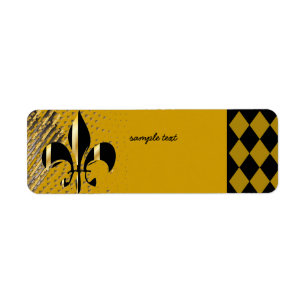 Étiquette Black Gold Fleur de lis