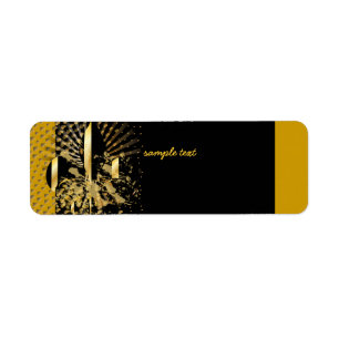 Étiquette Black Gold Fleur de lis