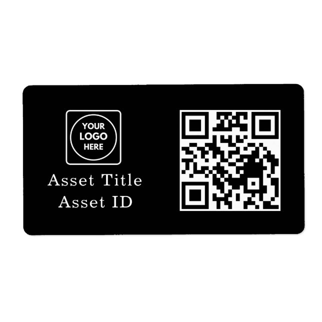 Étiquette Black Inventory QR | Custom Product Business Code (Devant)