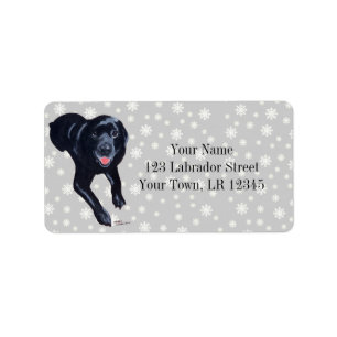 Étiquette Black Labrador Souriant