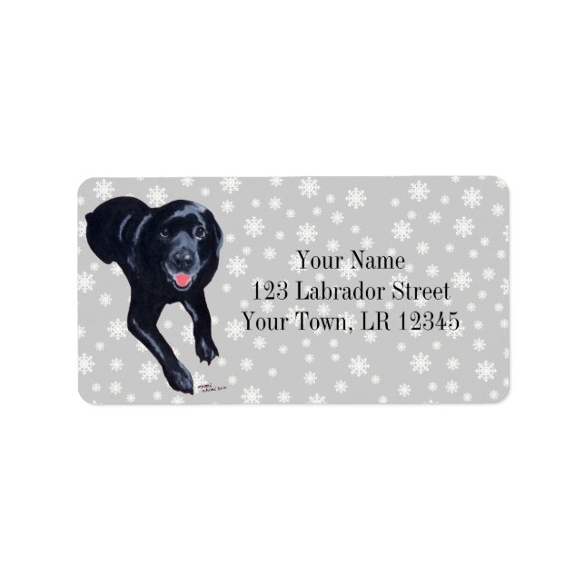 Étiquette Black Labrador Souriant (Devant)