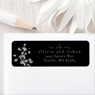 Étiquette Black Lacquer Address Label