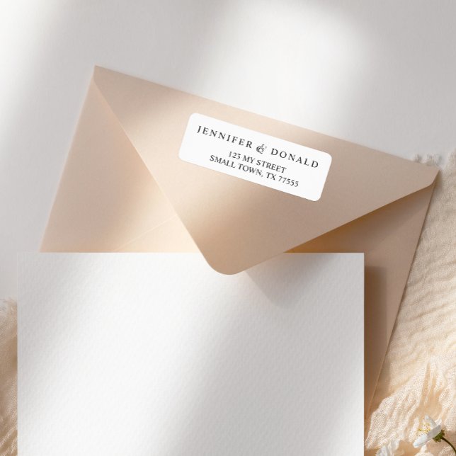 Étiquette Black Modern Simple Script Adresse (Créateur téléchargé)