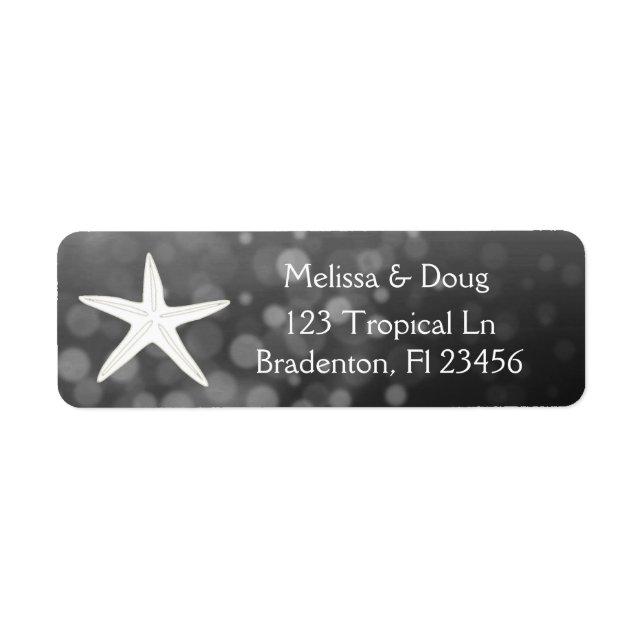 Étiquette Black Oceanic Starfish Return Address Labels (Devant)