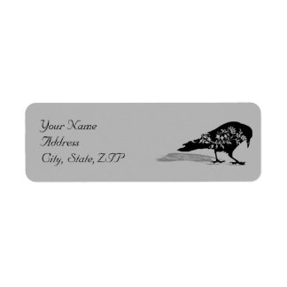 Étiquette Black Raven Gothique Frame Adresse de retour