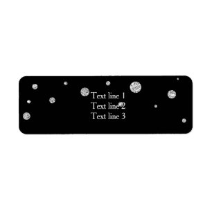 Étiquette Black & Silver Parties scintillant Soirée de maria