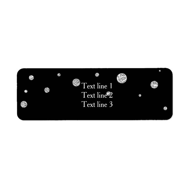 Étiquette Black & Silver Parties scintillant Soirée de maria (Devant)