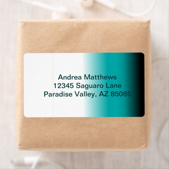 Étiquette Black Teal White ombre (En situation)