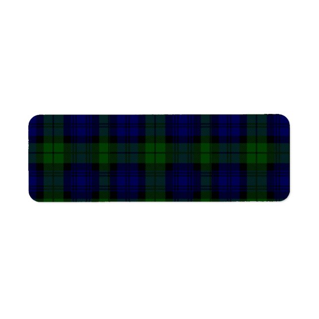 Étiquette Black Watch Tartan bleu vert Plaid (Devant)