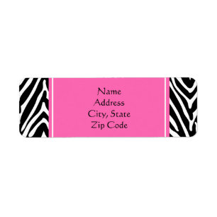 Étiquette Black, White and Hot Pink Zebra