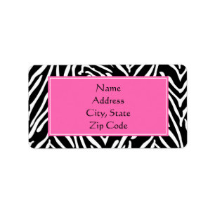 Étiquette Black, White and Hot Pink Zebra