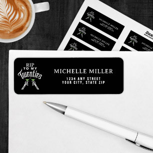 Étiquette Black & White RIP To My Twenties 30th Birthday