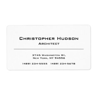 Étiquette Black White Simple Plain Modern Minimalist